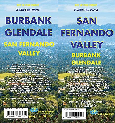 San Fernando Valley / Glendale / Burbank, California Street Map - Wide World Maps & MORE!