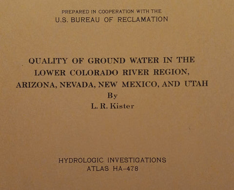 Quality of Ground Water in the Lower Colorado River Region - Arizona, Nevada, New Mexico and Utah - Wide World Maps & MORE!