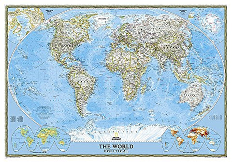 World Classic Political Standard Wall Map [Paper/Non-Laminated] (National Geographic Reference Map) - Wide World Maps & MORE! - Map - National Geographic Maps - Wide World Maps & MORE!