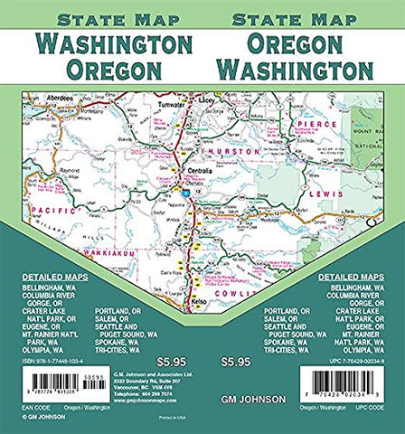 Oregon / Washington, Oregon-Washington Regional Map [Map] GM Johnson - Wide World Maps & MORE!
