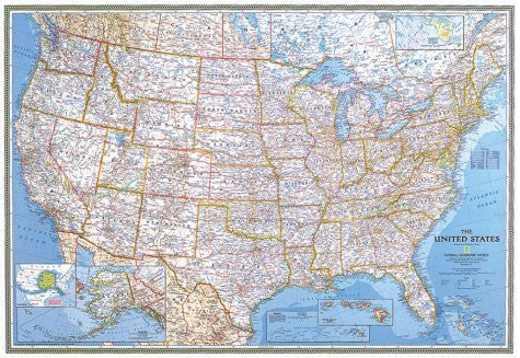 USA Classic Political Map Tubed & Gloss Laminated by National Geographic Maps - Reference - Wide World Maps & MORE! - Map - National Geographic Maps - Wide World Maps & MORE!