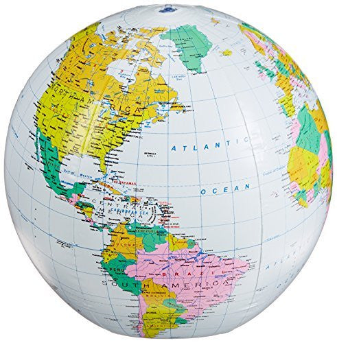 Small World Toys Nature - Inflatable Political Globe, 16" - Wide World Maps & MORE! - Toy - Small World Science - Wide World Maps & MORE!