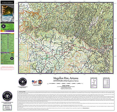 Mogollon Rim Arizona Recreation Map - Wide World Maps & MORE!