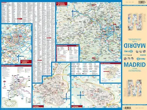 Madrid, Spain - Laminated Borch Map - Wide World Maps & MORE!