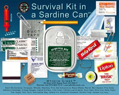 Survival Kit in a Sardine Can - Two Pack - Wide World Maps & MORE! - Sports - Whistle Creek - Wide World Maps & MORE!