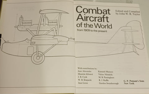 Combat Aircraft of the World from 1909 to the Present [Hardcover] Taylor, John W. R. - Wide World Maps & MORE!