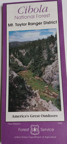 Cibola National Forest, Mt. Taylor Ranger District, New Mexico : 1990 (SuDoc A 13.28:C 48/11) [Unknown Binding] - Wide World Maps & MORE!