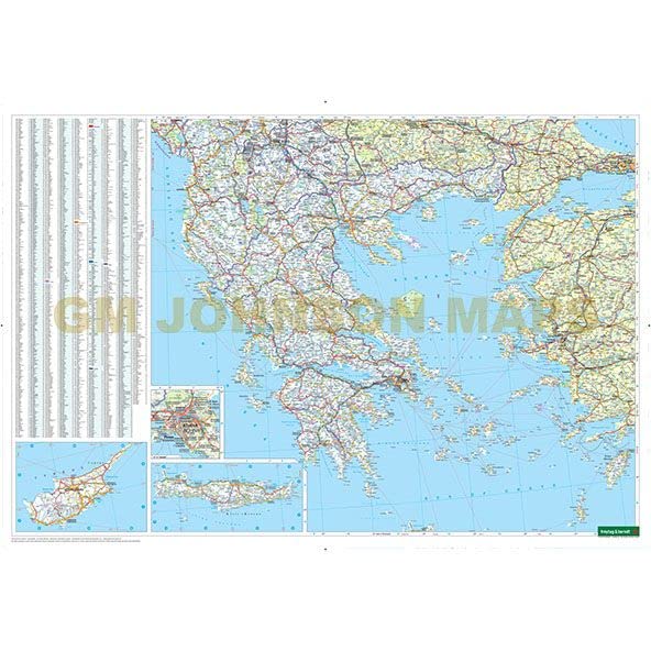 Greece, Hungary & Adriatic Coast Dry Erase Laminated - Wide World Maps & MORE!