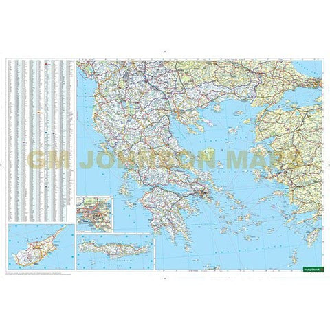 Greece, Hungary & Adriatic Coast Dry Erase Laminated - Wide World Maps & MORE!