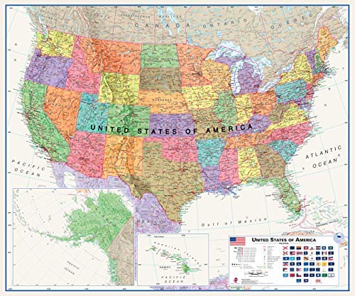 Political Lightsea United States of America Dry Erase Premium Mounted - Wide World Maps & MORE! - Map - Wide World Maps & MORE! - Wide World Maps & MORE!