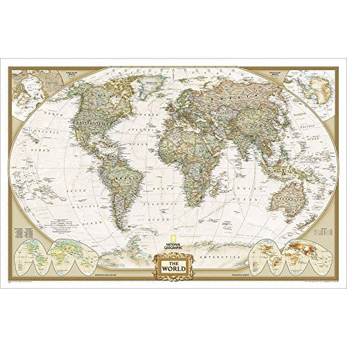 World Executive Wall Map, Dry Erase Laminated 2015 - Wide World Maps & MORE! - Map - National Geographic - Wide World Maps & MORE!