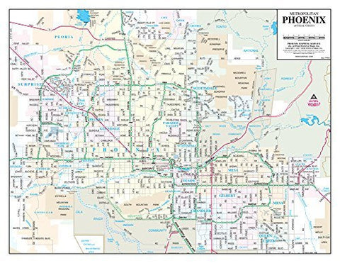 Metropolitan Phoenix Freeways & Highways Desktop Map Gloss Laminated - Wide World Maps & MORE! - Map - Phoenix Mapping Service - Wide World Maps & MORE!