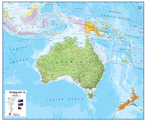 Maps International Australasia Wall Map (Laminated) - Wide World Maps & MORE! - Toy - Maps International - Wide World Maps & MORE!
