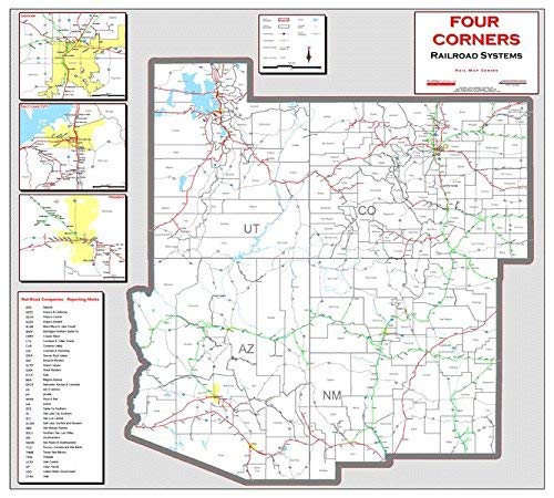 Four Corners Railroad Systems Gloss Laminated Wall Map - Wide World Maps & MORE! - Book - Wide World Maps & MORE! - Wide World Maps & MORE!
