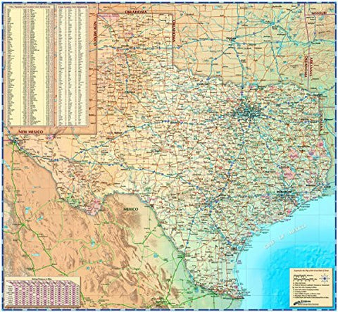 Decorative TEXAS Physical/Shaded Wall Map *Laminated* 36"x39" Beautiful - Wide World Maps & MORE! - Book - Wide World Maps & MORE! - Wide World Maps & MORE!