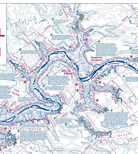 Lake Powell North with GPS! with Latitude and Longitude! Improved! with Fish Habitat Locations! Waterproof and Tearproof Plastic! - Wide World Maps & MORE! - Map - Fish-N-Map Company - Wide World Maps & MORE!