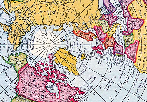 Azimuthal Equidistant Projection of the World - No Dial Arms nor Instructions Ready-to-Hang (Flat Earth Map) - Wide World Maps & MORE!