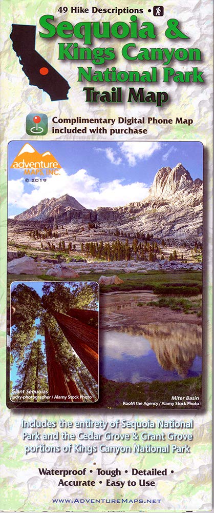 Sequoia & Kings Canyon National Park Trail Map - Wide World Maps & MORE!