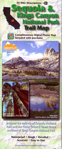Sequoia & Kings Canyon National Park Trail Map - Wide World Maps & MORE!