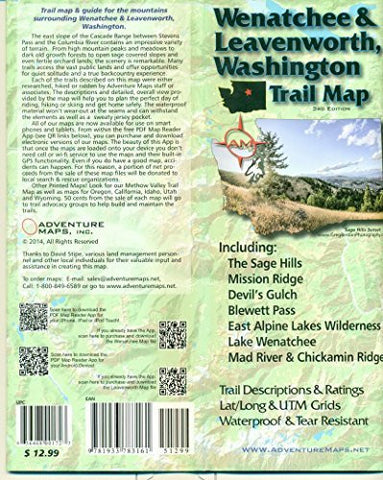 Wenatchee & Leavenworth, Washington Trail Map - Wide World Maps & MORE! - Toy - Adventure Maps - Wide World Maps & MORE!