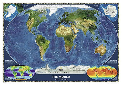 World Satellite [Laminated] (National Geographic Reference Map) - Wide World Maps & MORE! - Book - National Geographic - Wide World Maps & MORE!