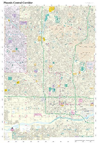 Phoenix Central Corridor Paper, Non-Laminated - Wide World Maps & MORE! - Book - Wide World Maps & MORE! - Wide World Maps & MORE!