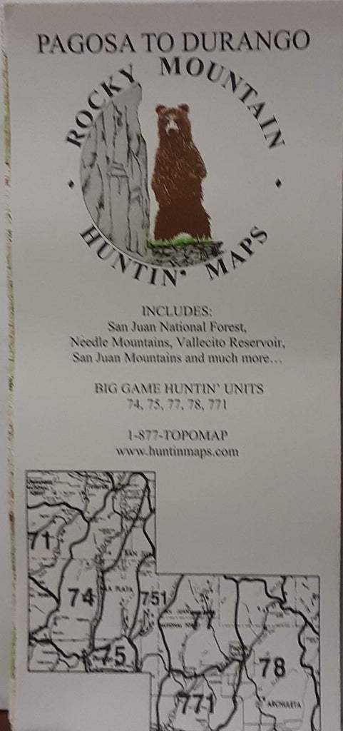 Pagosa to Durango Rocky Mountain Huntin' Maps - Wide World Maps & MORE! - Book - Wide World Maps & MORE! - Wide World Maps & MORE!