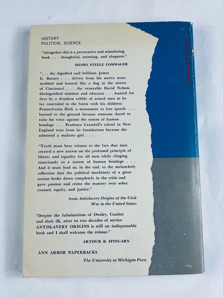 Antislavery origins of the Civil War in the United States Dumond, Dwight Lowell - Wide World Maps & MORE!