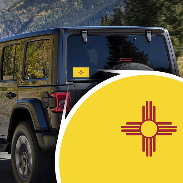 2-Pack New Mexico State Flag Decal Stickers | Official Flag of New Mexico Stickers | 5-Inches by 3-Inches | Premium Quality Vinyl | PD337 - Wide World Maps & MORE!