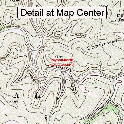 USGS Topographic Quadrangle Map - Payson North, Arizona (Folded/Waterproof) - Wide World Maps & MORE! - Sports - Offroute - Wide World Maps & MORE!