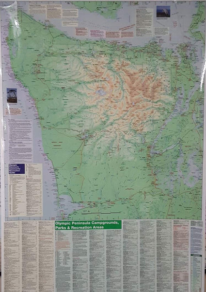 Olympic Peninsula Road and Recreation Laminated Wall Map - Wide World Maps & MORE! - Map - Wide World Maps & MORE!Great Pacific Recreation & Travel Maps - Wide World Maps & MORE!