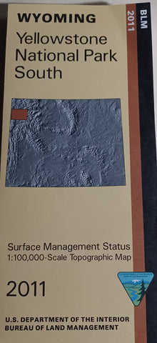 Yellowstone National Park South Surface Management Status Topographic 1:100,000 scale folded map [Map] blm - Wide World Maps & MORE!