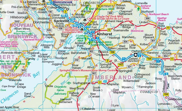 New Brunswick / Nova Scotia Large Print, New Brunswick Province Map - Wide World Maps & MORE!