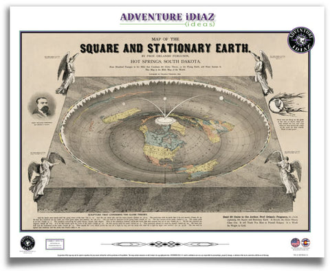 Ferguson's Map of the Square and Stationary Earth 1893 (Flat Earth Map) - Wide World Maps & MORE!