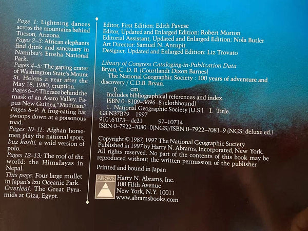 The National Geographic Society 100 Years of Adventure and Discovery [Leather Bound] C.D.B. Bryan - Wide World Maps & MORE!