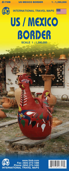 2013 US/Mexico Border Travel Reference Map 1:1,390,000 [Collectible - Like New] - Wide World Maps & MORE!