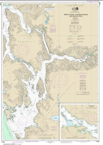 NOAA Chart 17385-Ernest Sound-Eastern Passage and Zimovia Strait; Zimovia Strait - Water-Resistant - by East View Geospatial - Wide World Maps & MORE! - GPS or Navigation System - East View Map Link - Wide World Maps & MORE!