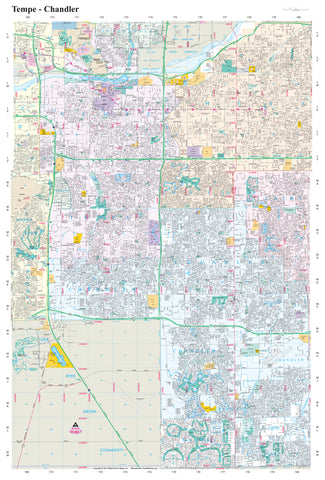 Tempe - Chandler Corridor Paper, Non-Laminated - Wide World Maps & MORE! - Map - Wide World Maps & MORE! - Wide World Maps & MORE!