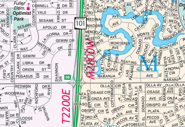 Tempe - Chandler Corridor Paper, Non-Laminated - Wide World Maps & MORE! - Map - Wide World Maps & MORE! - Wide World Maps & MORE!