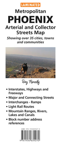 Gloss Laminated Metropolitan Phoenix Arterial and Collector Streets Map Showing Over 35 Cities, Towns, and Communities - Wide World Maps & MORE!