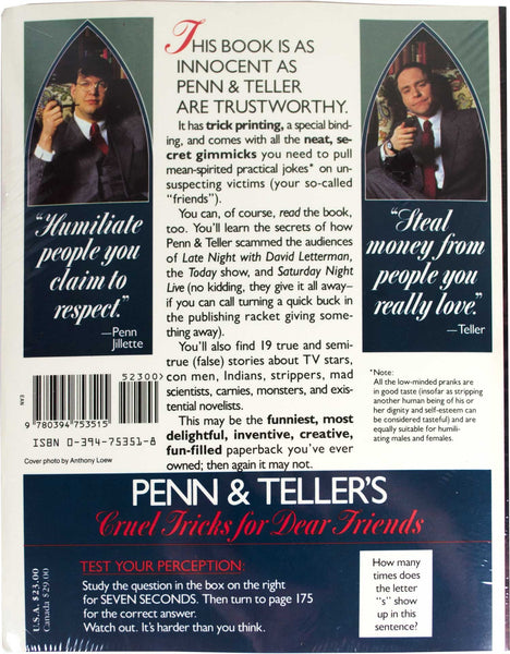Cruel Tricks for Dear Friends Penn Jillette and Teller - Wide World Maps & MORE!