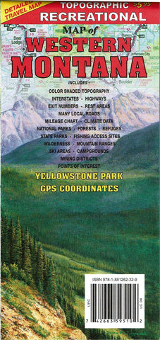 Topographic Recreational Map of Western Montana - Wide World Maps & MORE! - Map - GTR Mapping - Wide World Maps & MORE!