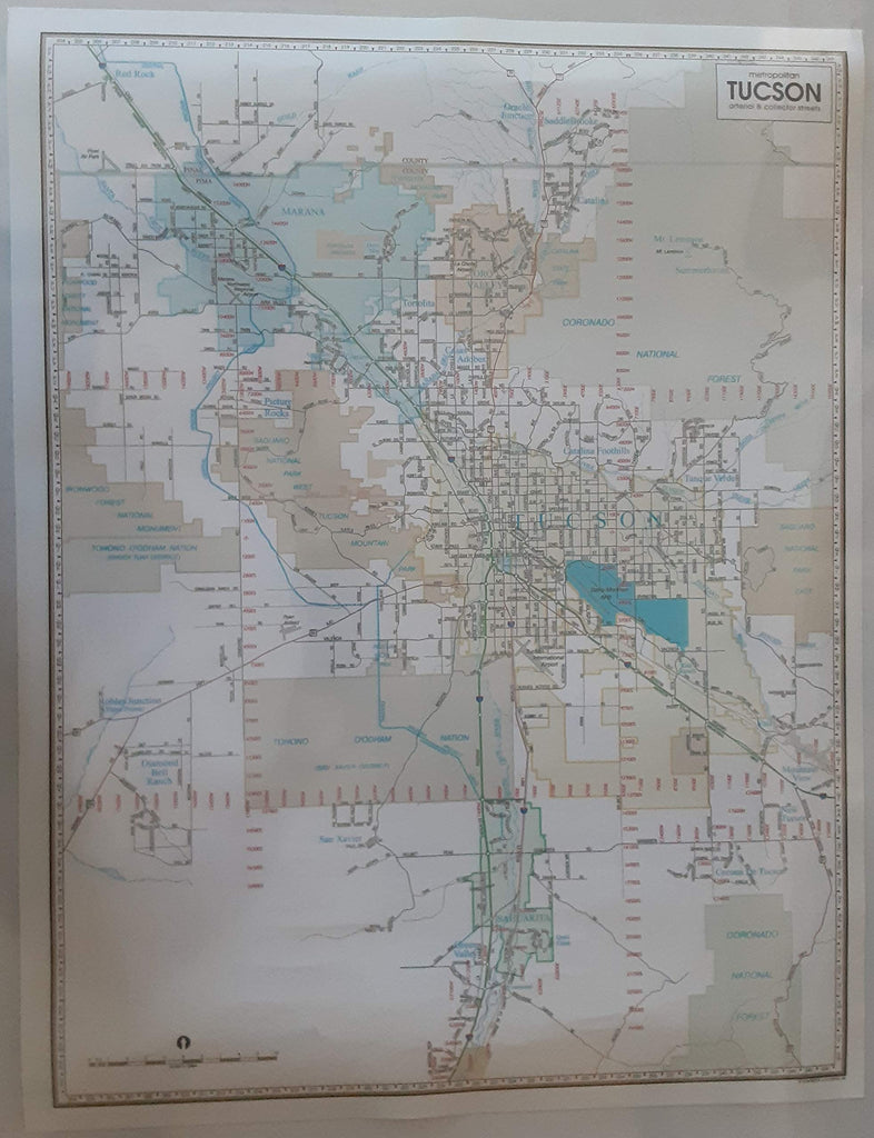 Metropolitan Tucson Arterial & Collector Streets Desktop Map (Dry Erase Laminated) - Wide World Maps & MORE!