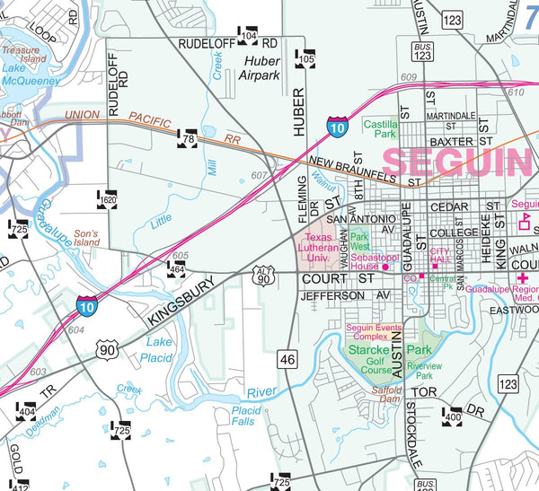 San Antonio-New Braunfels Detailed Region Wall Map 36"x48" w/Zip Codes *Laminated* NEW! - Wide World Maps & MORE! - Map - Metro Maps - Wide World Maps & MORE!