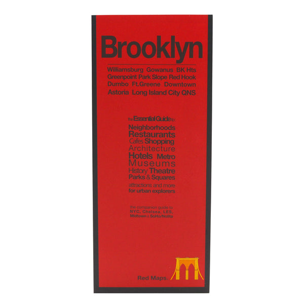 Red Map Brooklyn with Long Island City - City Travel Guide - Wide World Maps & MORE! - Book - Wide World Maps & MORE! - Wide World Maps & MORE!