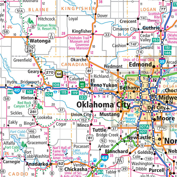 Rand McNally Easy To Fold: Oklahoma State Laminated Map Rand McNally - Wide World Maps & MORE!