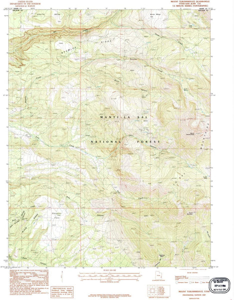 YellowMaps Mount Tukuhnikivatz UT topo map, 1:24000 Scale, 7.5 X 7.5 Minute, Historical, 1987, Updated 1987, 26.6 x 21.8 in - Wide World Maps & MORE!