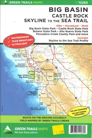 Big Basin | Castle Rock | Skyline to the Sea Trail - Wide World Maps & MORE! - Map - Green Trails Maps - Wide World Maps & MORE!