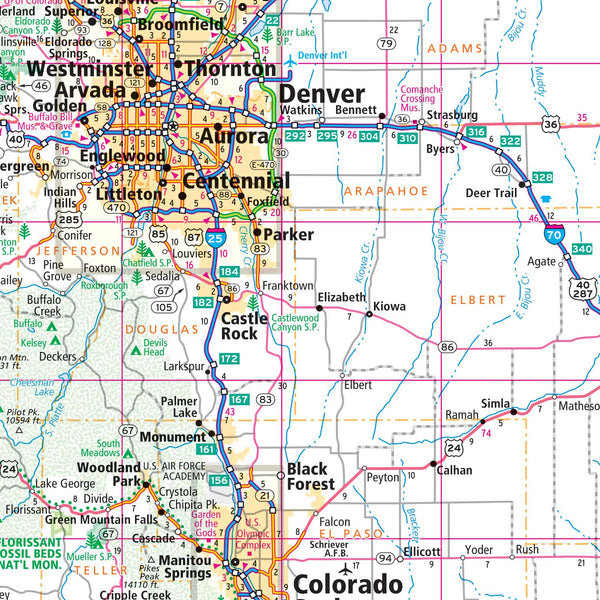Easy To Fold! Colorado State Laminated Map - Wide World Maps & MORE!