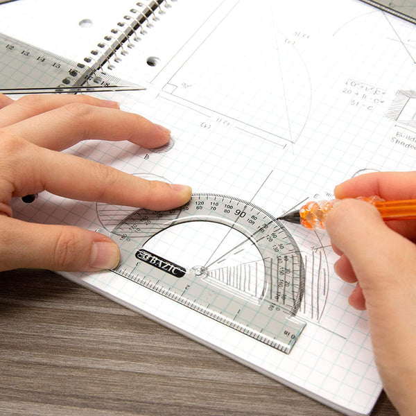 Geometry Ruler Combination Sets w/ Compass (5-Piece) - Wide World Maps & MORE!